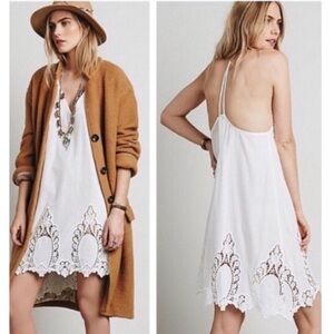 Free People Easy Living White Slip Dress Sz S #0710